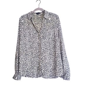 The Limited Ashton Leopard Print Button-Up Blouse Women's M